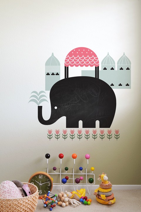 Krijtbord op de muur olifant